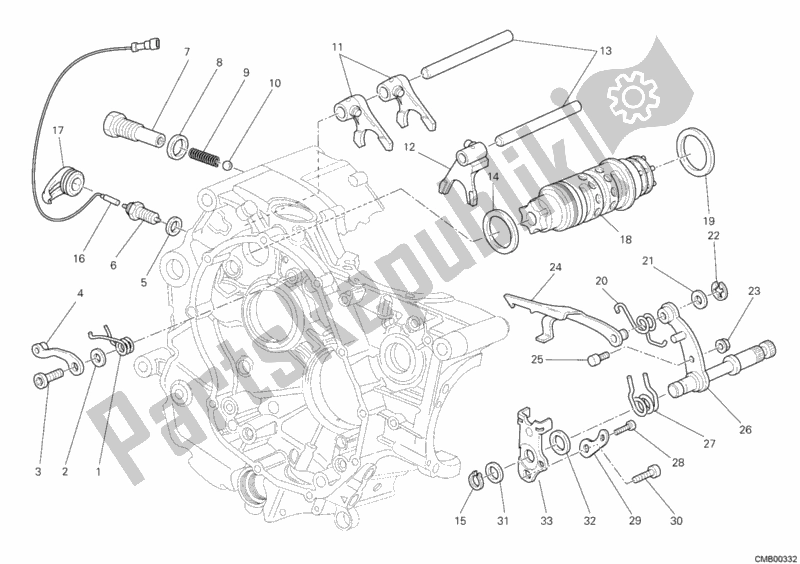 All parts for the Shift Cam - Fork of the Ducati Monster 696 ABS USA 2011